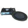 Réchaud à gaz 2200W Etna + Plaque Grill Barbecue + 4 Cartouches gaz Camping Mallette INTEC