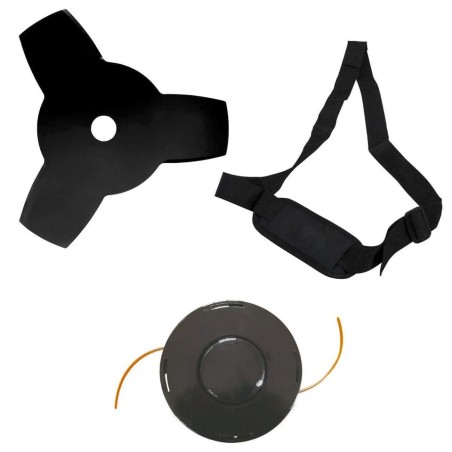 Débroussailleuse Thermique 43cm3 - Moteur 2T Lame 3 Dents Bobine de fil, Harnais Confort - Outil de Jardin VITO