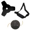 Débroussailleuse Thermique 43cm3 - Moteur 2T Lame 3 Dents Bobine de fil, Harnais Confort - Outil de Jardin VITO