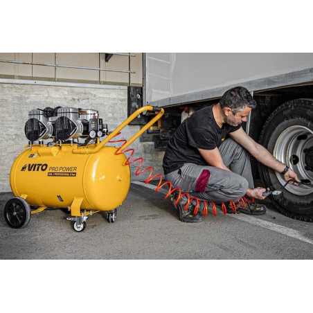 Compresseur d'air Sans Huile Silencieux 100 Litres 8 Bar 4CV 3KW 115 Psi VITO