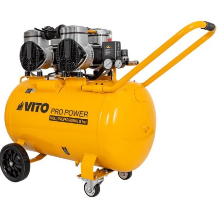 Compresseur d'air Sans Huile Silencieux 100 Litres 8 Bar 4CV 3KW 115 Psi VITO
