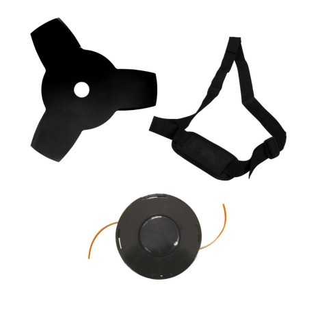 Debroussailleuse thermique 43 Cm3 Moteur 2T 1,5CV Lame 3 dents + Bobine de fil + Sangle de portée VITO