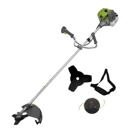 Debroussailleuse thermique 43 Cm3 Moteur 2T 1,5CV Lame 3 dents + Bobine de fil + Sangle de portée VITO