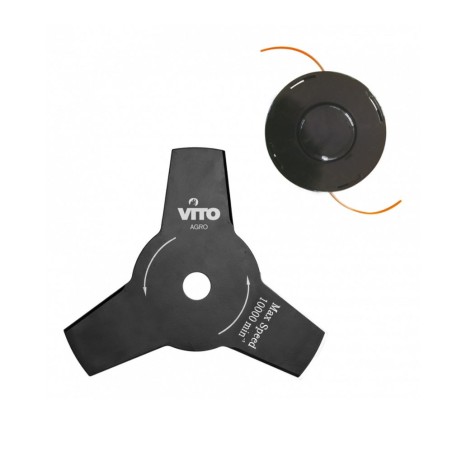 Débroussailleuse Thermique 43cm3 - Moteur 2T Lame 3 Dents Bobine de fil, Harnais Confort - Outil de Jardin VITO