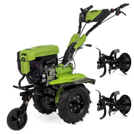 Motoculteur à essence 7CV 4T 5200W 212 cm3 Motobineuse avec Fraises et Butteur VITO
