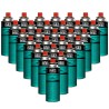 Pack 28 Bouteilles de gaz Butane 227gr Cartouche gaz Camping Compacte Encliquetable Réchaud Désherbeur Barbecue INTEC