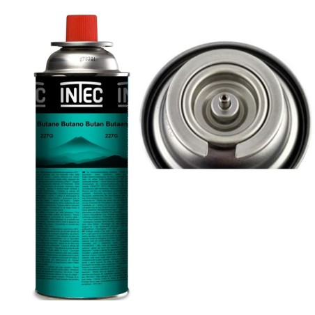 Pack 4 Bouteilles de gaz Butane 227gr Cartouche gaz Camping Compacte Encliquetable Réchaud Désherbeur Barbecue INTEC