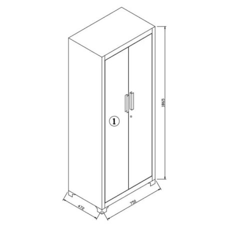 Armoire modulaire Meubles d'atelier Garage L1.95m HT 2.00m 8 Eléments Modulables Gris Anthracite Pré-montés VITO