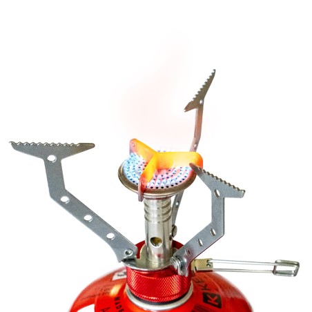Kit Réchaud gaz pliable compact 4.5 kW pour Bouteille Butane Propane Camping Haute montagne KEMPER