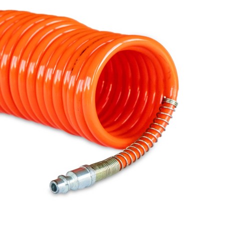 Tuyaux air comprimé PU 15 mètres 12 bar 2 raccords + 2 écrous fraisés