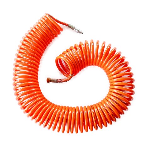 Tuyaux air comprimé PU 15 mètres 12 bar 2 raccords + 2 écrous fraisés