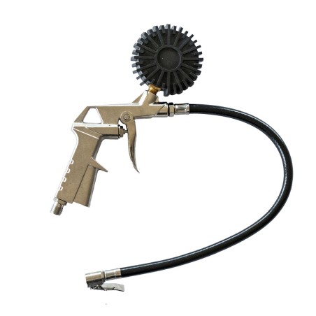 Pistolet de gonflage à air comprimé Manomètre 10 bar 140 PSI Tuyau 0.5 m Raccord M 1/4 BRIXO