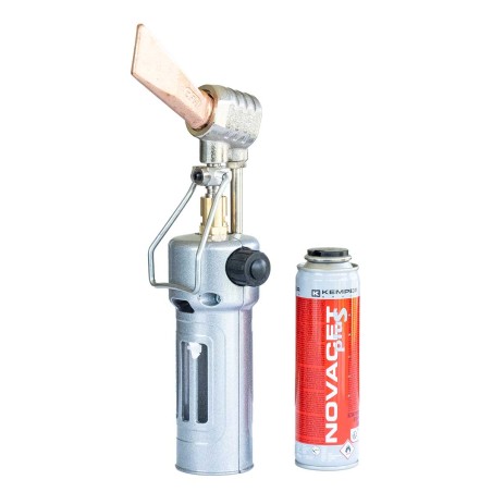 Fer à souder de couvreur à Gaz Allumage Piezo Flamme réglable Panne interchangeable + Cartouche de gaz KEMPER