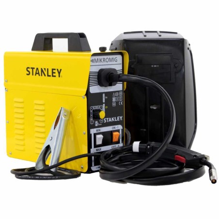 Poste à souder Mig-Mag No gas Stanley Mikromig Câble de masse, Torche, fil fourré et masque de soudage