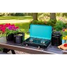 Plaque de cuisson gaz portable 2 feux 2350W Table de Cuisson Butane/Propane Bruleurs inox Couvercle amovible INTEC