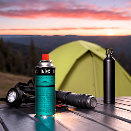 Bouteille de gaz Butane 227gr Cartouche de gaz Camping Compacte Encliquetable Réchaud Desherbeur INTEC