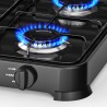 Plaque de cuisson gaz 4 feux 8800W Table de cuisson portable  +  Tuyau gaz Butane/Propane Bruleurs inox INTEC