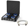 Plaque de cuisson gaz 4 feux 8800W Table de cuisson portable  +  Tuyau gaz Butane/Propane Bruleurs inox INTEC