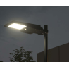 Lampadaire solaire extérieur LED 6000K Noir Projecteur led Eclairage 25W 3000 Lumens Surface éclairée 180m² ASLO