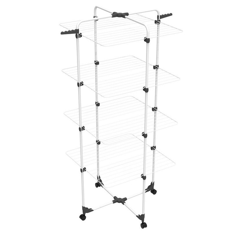 Séchoir à Linge Tour à 4 Niveaux Etendage modulable et pliable et roulettes Vileda