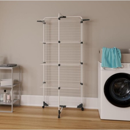 Séchoir à Linge Tour à 4 Niveaux Etendage modulable et pliable et roulettes Vileda