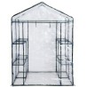 Serre de jardin 4 étagères 143 x 143 x H195cm Bache serre PVC Cadre Acier Legumes plantes Fleurs