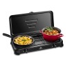 Réchaud gaz portable 2 feux 2600W Noir Couvercle Plaque de cuisson KEMPER
