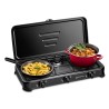 Réchaud gaz portable 3 feux 3450W Noir Couvercle Plaque de cuisson KEMPER