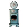 Poêle à gaz Fonte véritable 3.4KW VERT Chauffage à gaz Effet feu de bois Provence UNIVERSAL