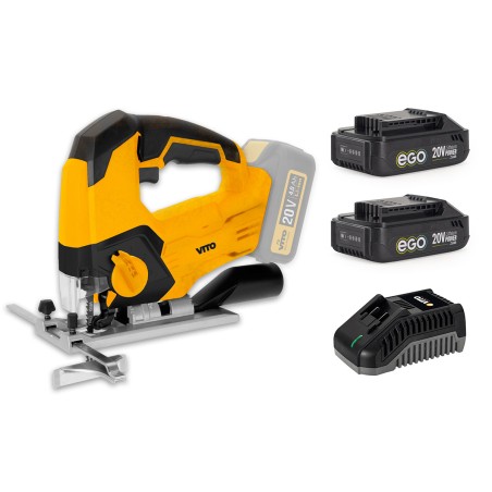 Scie sauteuse sans fil 20V + 2 Batteries lithium 2.0 Ah + Chargeur rapide VITO