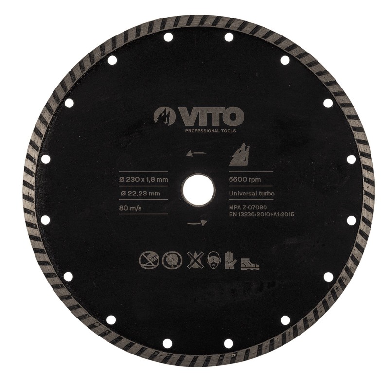 Disque diamant 230 mm Pierre Marbre Granit  Alesage 22.5mm VITO