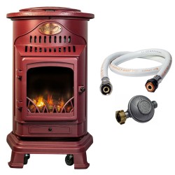 Poele à gaz 3,4 KW Rouge...