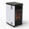 Poele à gaz 3.4KW Blanc et noir Chauffage d'appoint effet Feu Manhattan Sahara
