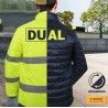 Veste de sécurité Hiver haute visibilité Taille XXL Réversible Jaune/noir 2en1Bandes reflechissantes VITO Dual