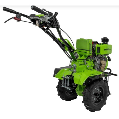 Motobineuse Diesel Moteur 4T 7 CV 246 cm3 Motoculteur avec fraises et butteur Démarrage électrique VITO