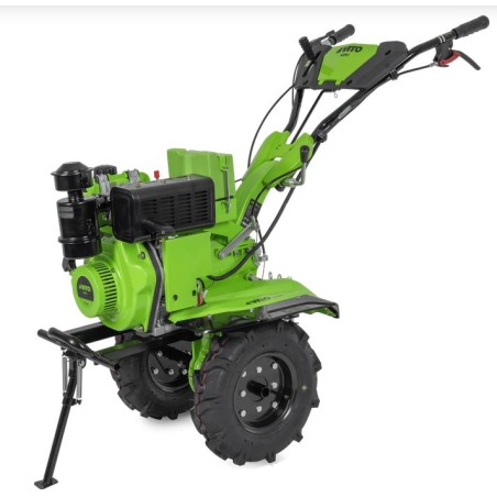 Motobineuse Diesel Moteur 4T 7 CV 246 cm3 Motoculteur avec fraises et butteur Démarrage électrique VITO