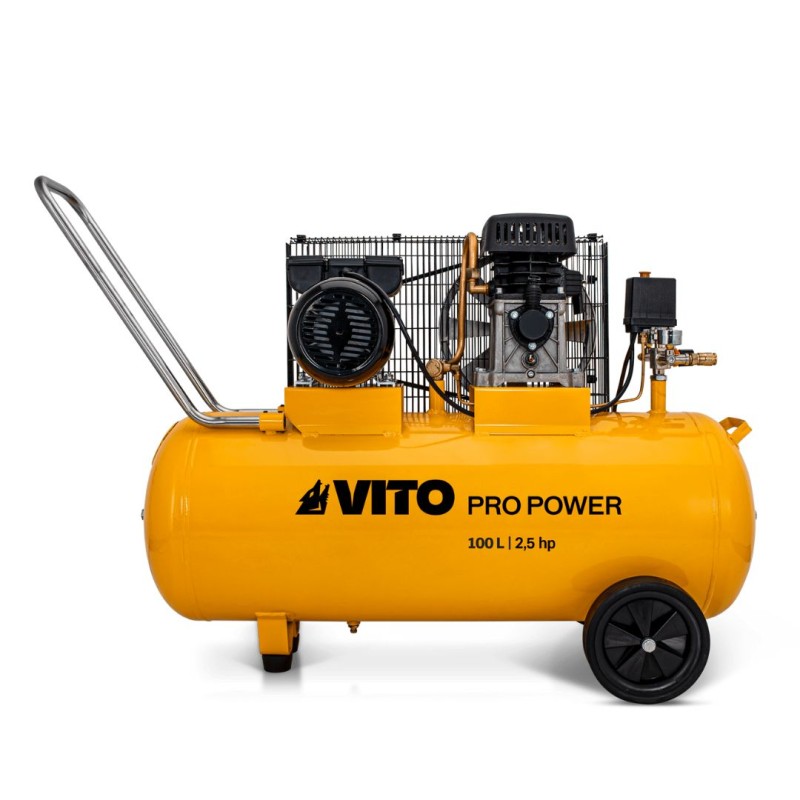 Compresseur à courroie 100 Litres 2.5 CV 1.9 kW 230V AC Pression 10 Bar VITO