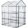 Serre de jardin 4 étagères 143 x 143 x H195cm Bache serre PVC Cadre Acier Legumes plantes Fleurs BRIXO