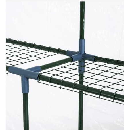 Serre de jardin 4 étagères 143 x 143 x H195cm Bache serre PVC Cadre Acier Legumes plantes Fleurs BRIXO