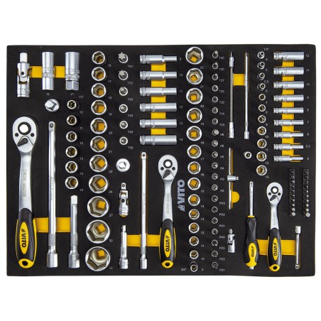 Servante d'atelier 7 tiroirs 221pièces Porte latérale 4 Roues Chariot à outils VITO