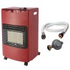 Poele à gaz pliable 4,2KW Rouge Tuyau gaz + détendeur butane Chauffage d'appoint Interieur Allumage Piezo INTEC