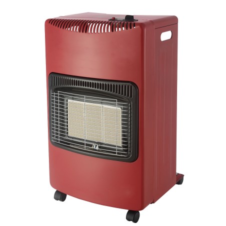 Poele à gaz pliable 4,2KW Rouge Tuyau gaz + détendeur butane Chauffage d'appoint Interieur Allumage Piezo INTEC