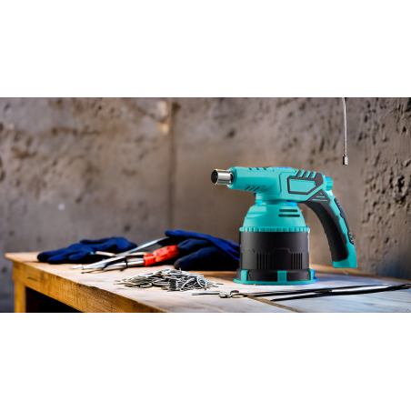 Lampe à souder à gaz 1300W Chalumeau gaz Allumage piezo + 4 Cartouches de gaz 190gr Perçables Bruleur INTEC