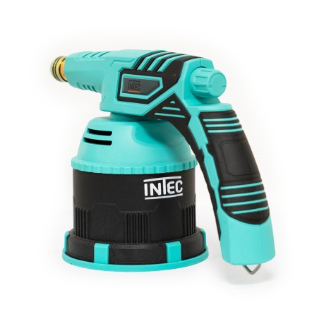 Lampe à souder à gaz 1300W Chalumeau gaz Allumage piezo + 4 Cartouches de gaz 190gr Perçables Bruleur INTEC