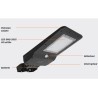 Lampadaire solaire extérieur LED 6000K Noir Projecteur led Eclairage 25W 3000 Lumens Surface éclairée 180m² ASLO