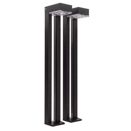 Lot de 2 bornes de jardin Eclairage LED Solaire Extérieur 100 Lm Autonomie 3 nuits IP54 ASLO