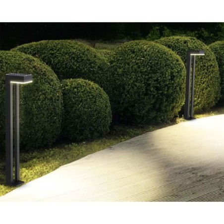 Lot de 2 bornes de jardin Eclairage LED Solaire Extérieur 100 Lm Autonomie 3 nuits IP54 ASLO