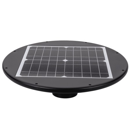 Lampadaire Solaire extérieur LED 6000K Noir Eclairage 360° Surface éclairée 80m² ASLO