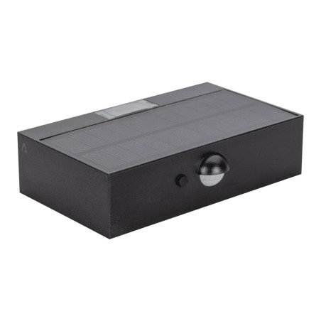 Applique murale LED Solaire 3W Noire Eclairage led d'extérieur Détecteur de mouvement 350 Lm ASLO