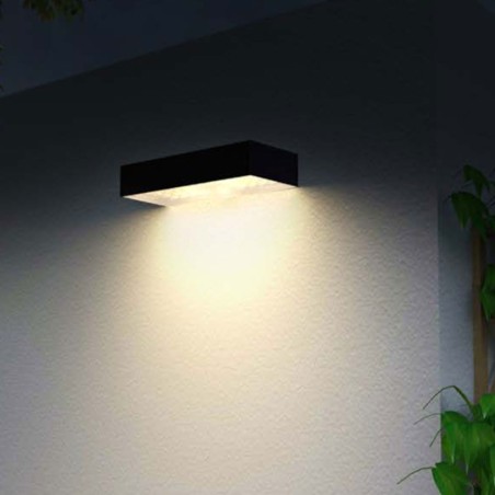 Applique murale LED Solaire 3W Noire Eclairage led d'extérieur Détecteur de mouvement 350 Lm ASLO